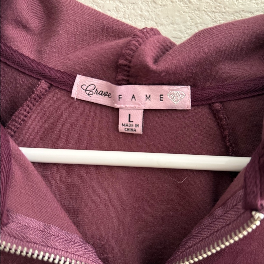 Crave Fame Deep Burgundy Hoodie - Picture 3 of 3